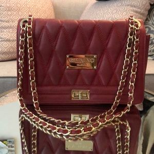 Valentino Red Quilted Chain Crossbody